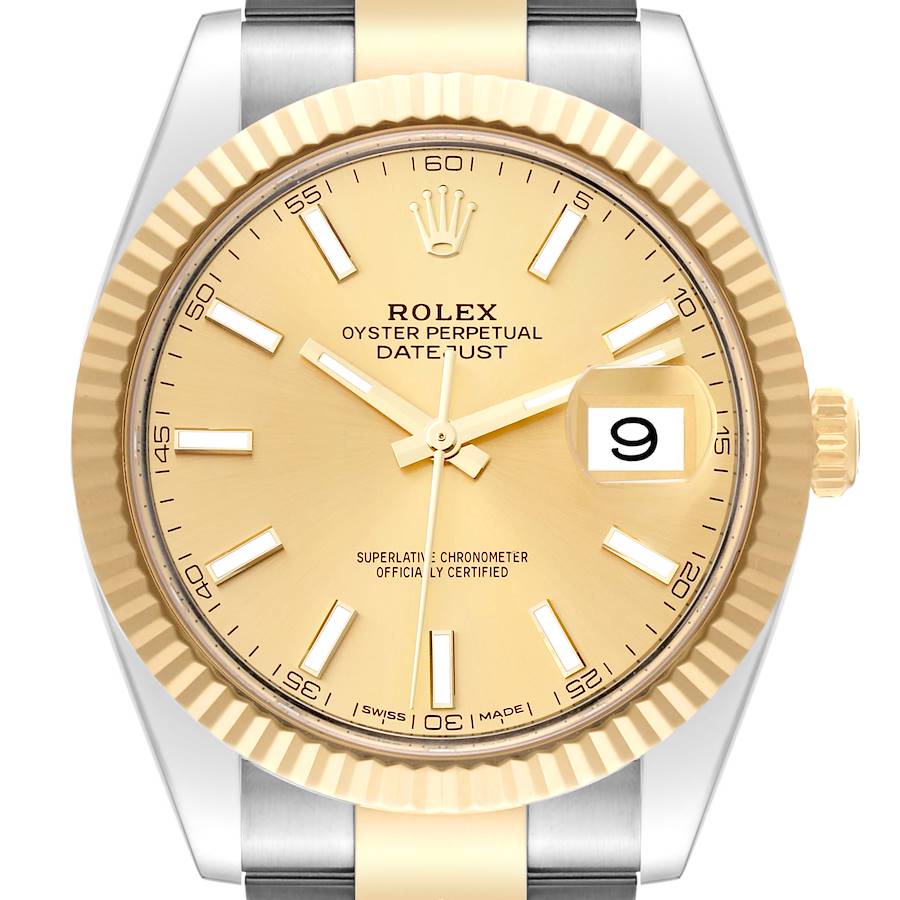 Rolex Datejust 41 Steel Yellow Gold Champagne Dial Mens Watch 126333 Box Card SwissWatchExpo