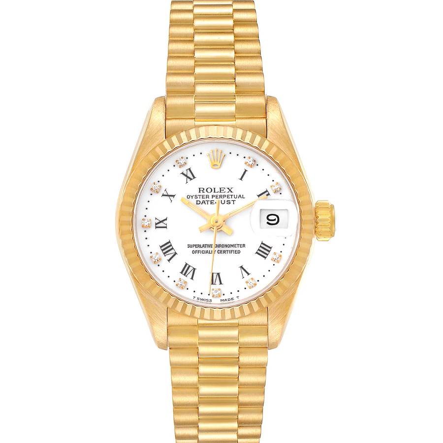 Rolex Datejust President Diamond Dial Yellow Gold Ladies Watch 69178 Box Papers SwissWatchExpo