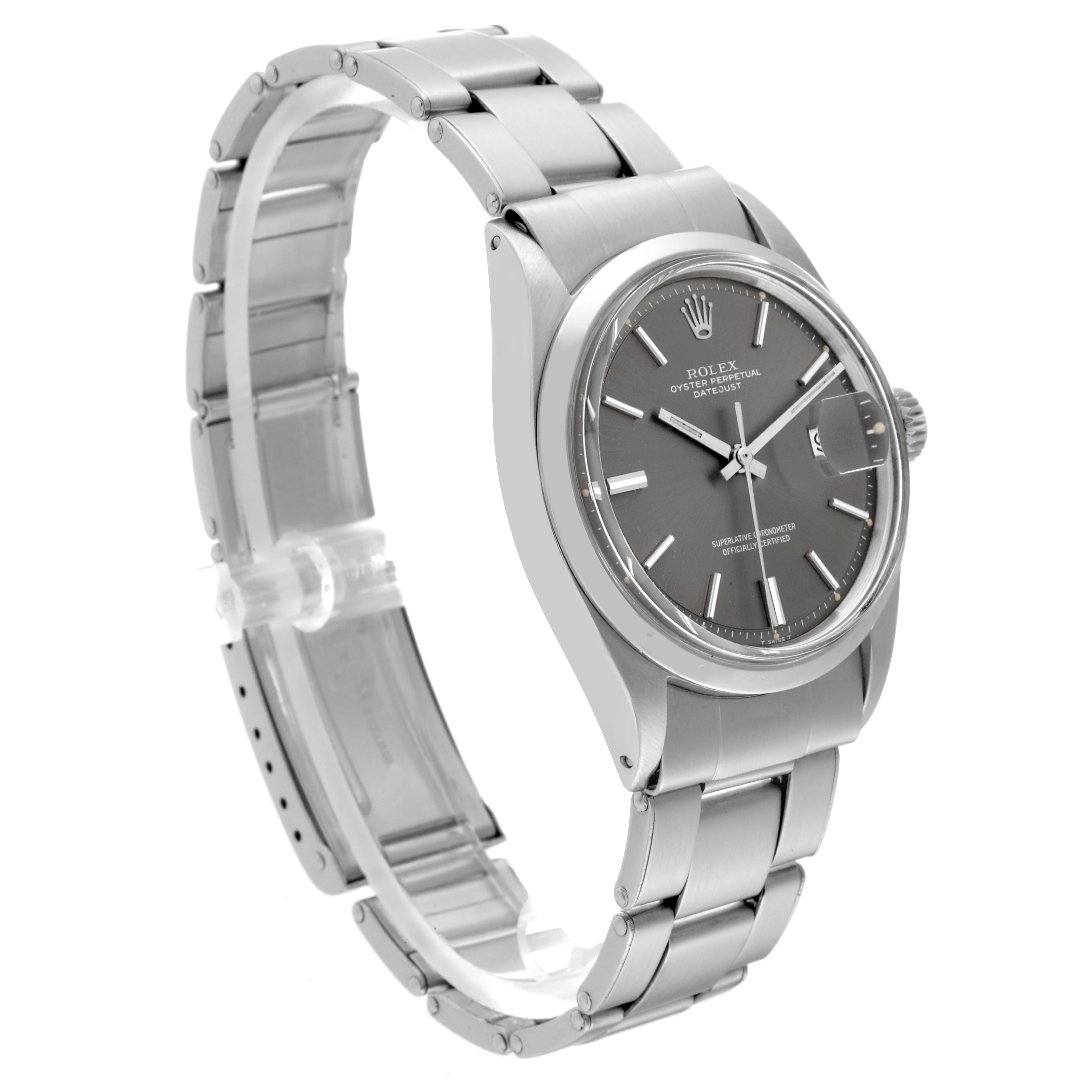 The Vintage Collection model by Rolex is shown at an angle displaying the watch face, case, and stainless steel bracelet.