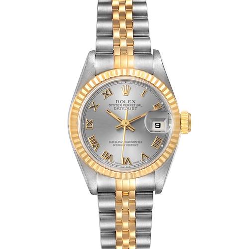Photo of Rolex Datejust Steel Yellow Gold Silver Dial Ladies Watch 69173 Box Papers
