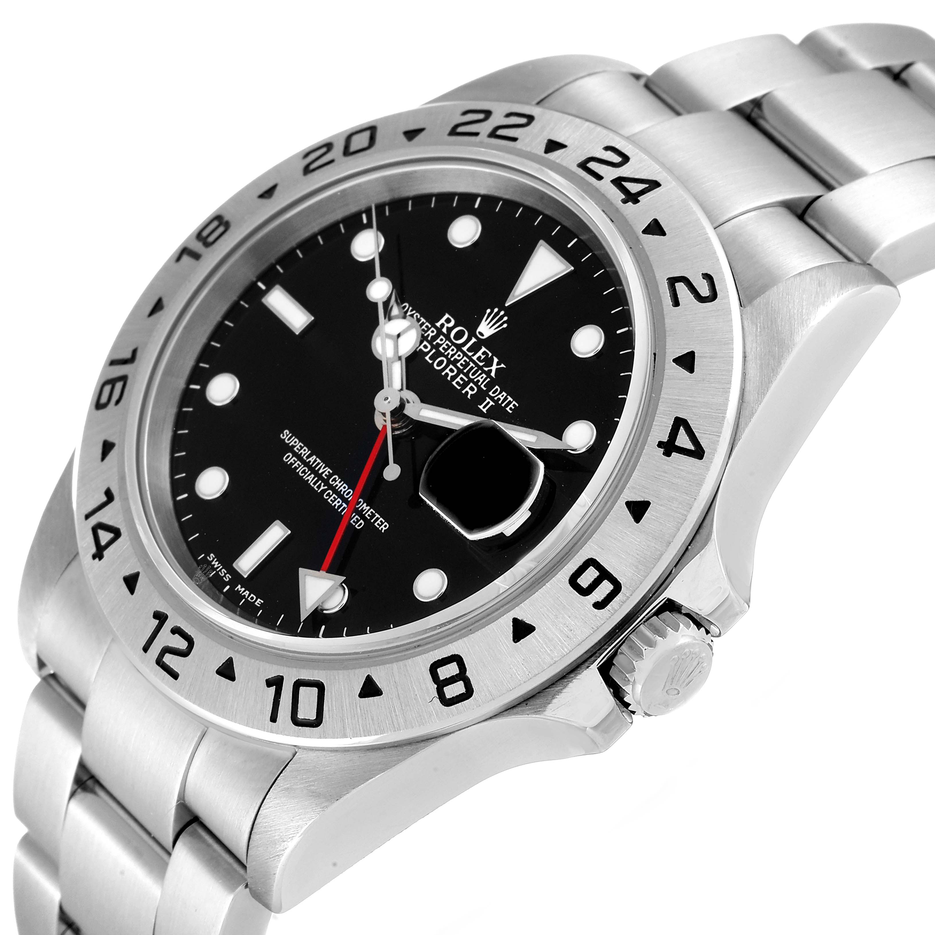 This image shows a Rolex Explorer 16570 Men
s Stainless Steel Black Dial 16570 Men
s Stainless Steel Black Dial watch at an angled side profile, showcasing the dial, bezel, and bracelet.