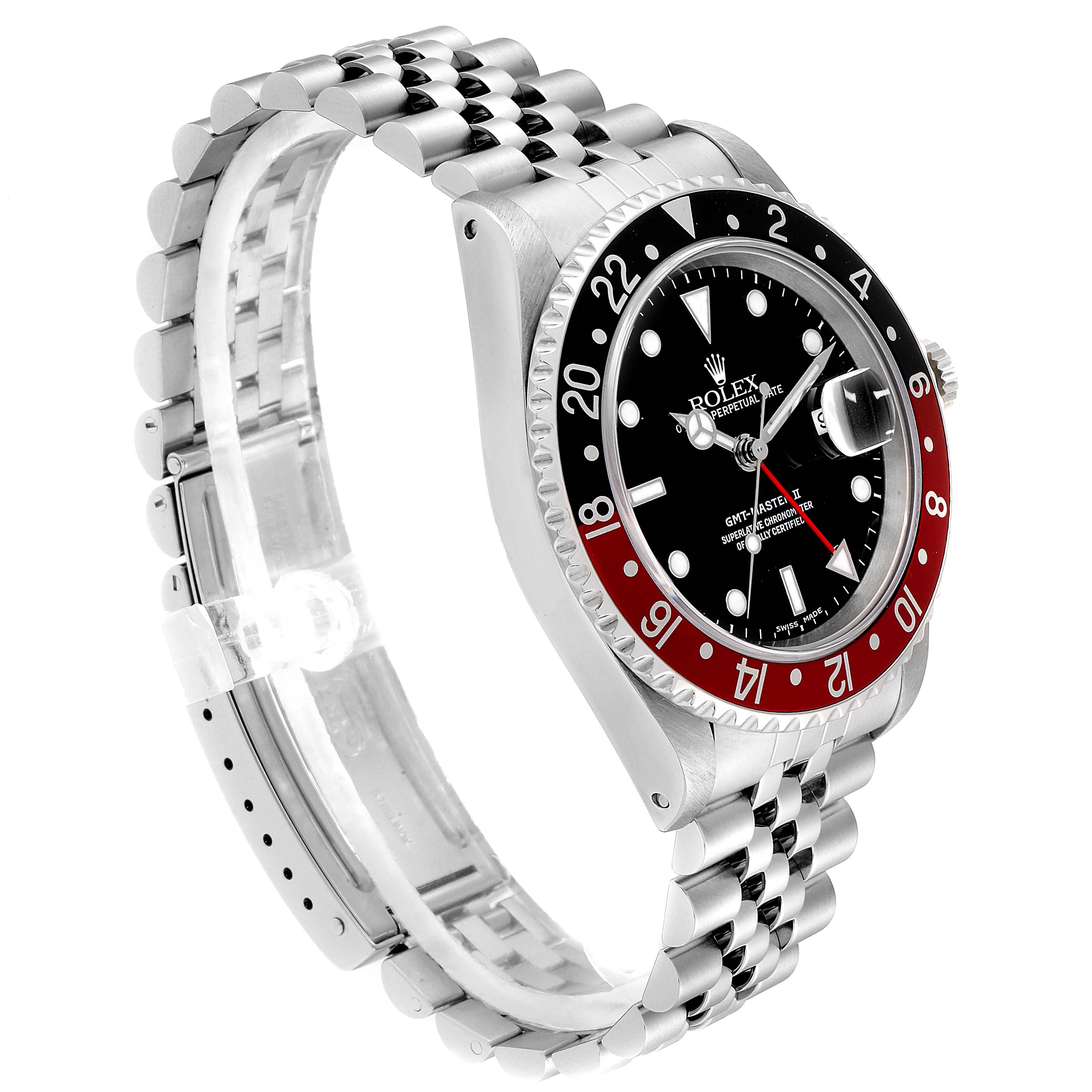 Rolex Gmt Master Ii Black Red Coke Bezel Steel Mens Watch 16710 Swisswatchexpo