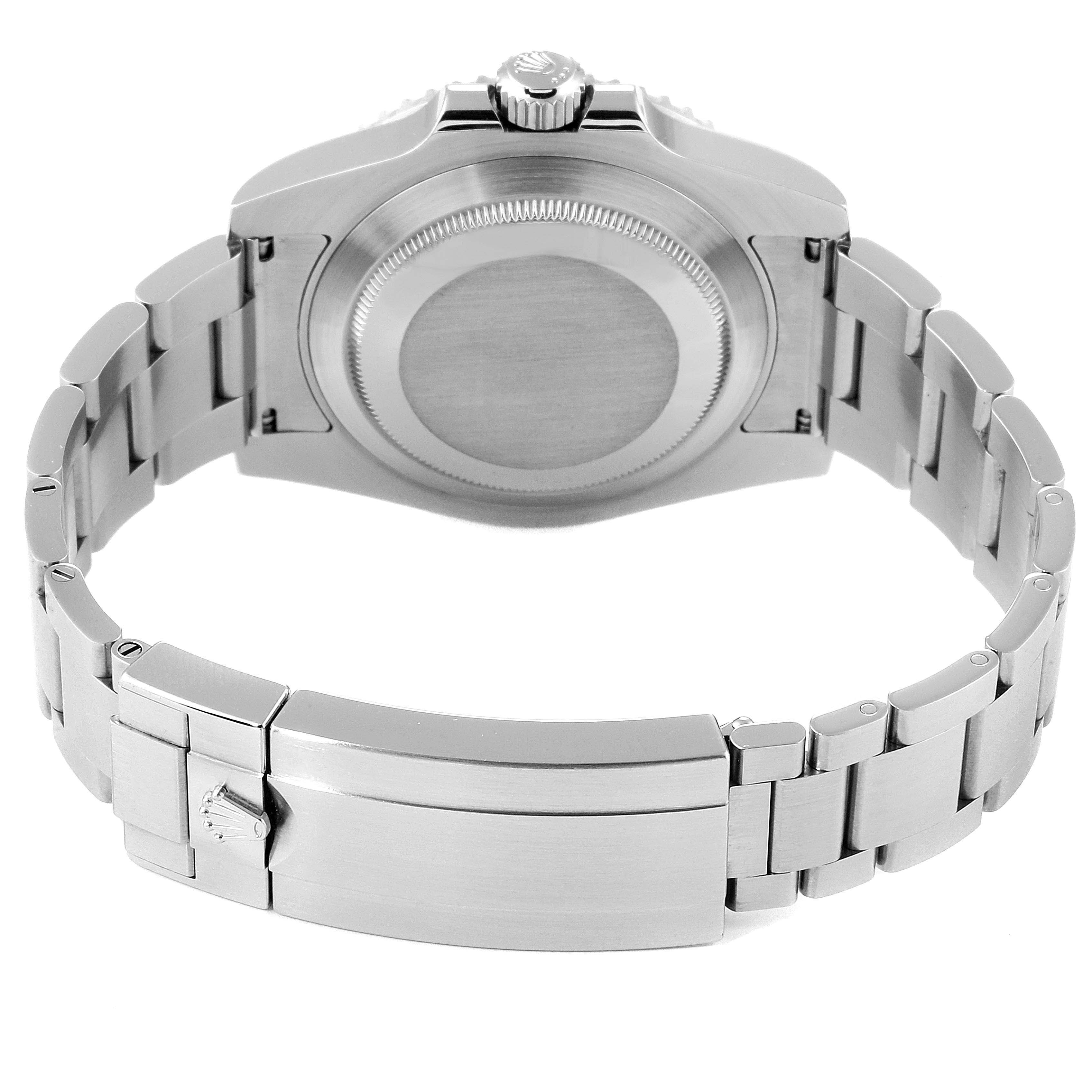 This image shows the back and bracelet of the Rolex Submariner 114060 Men
s Stainless Steel Black Dial 114060 Men
s Stainless Steel Black Dial watch from a rear angle.