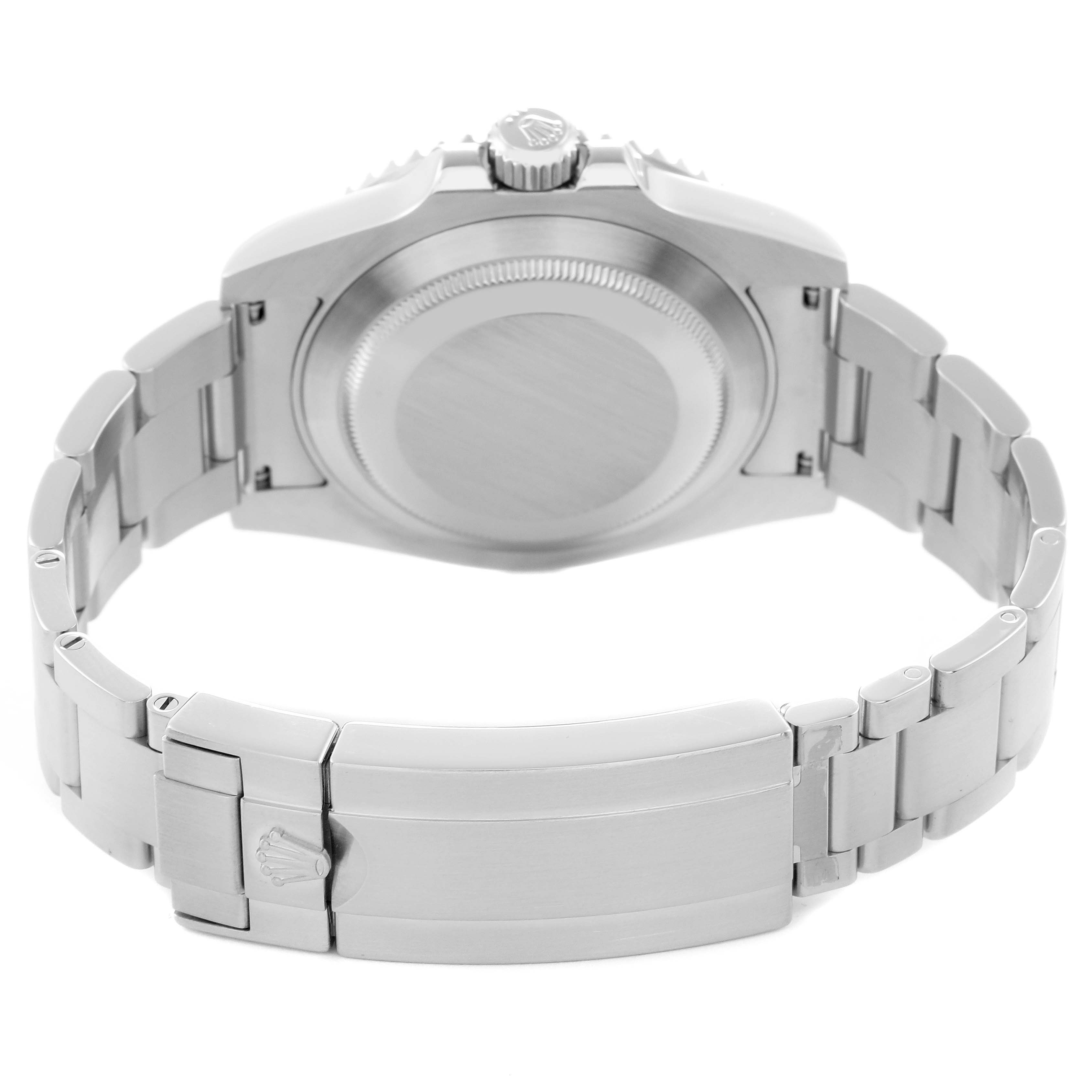 The image shows the back and clasp of a Rolex Submariner 116610LN Men
s Stainless Steel Black Dial 116610LN Men
s Stainless Steel Black Dial, highlighting the case back, bracelet, and clasp logo.