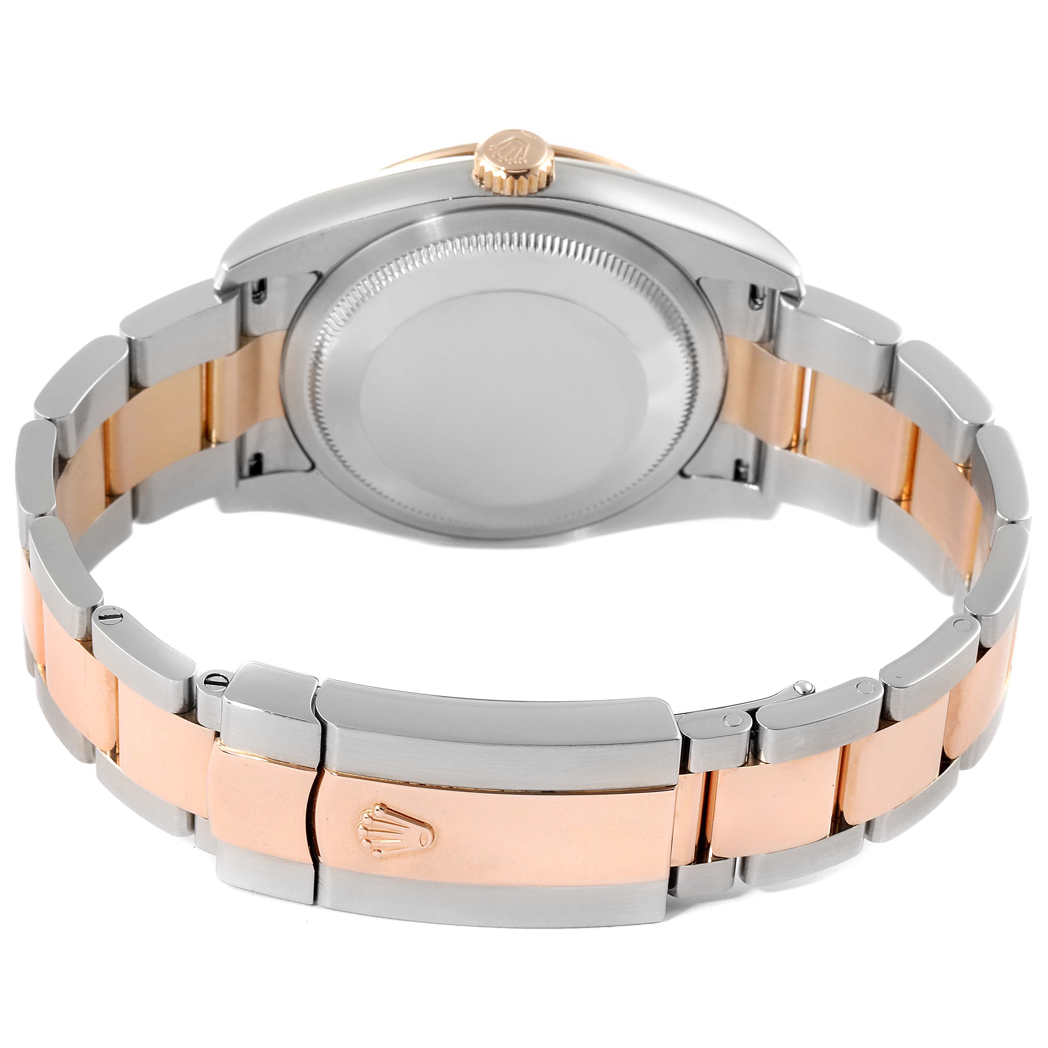 The image shows the back and the clasp of the Rolex Turn-o-Graph 116261 Men
s Steel and Gold (two tone) Black Dial 116261 Men
s Steel and Gold (two tone) Black Dial watch, highlighting the bracelet and caseback.