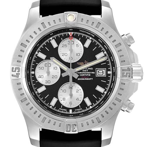 Photo of Breitling Colt Black Dial Stainless Steel Mens Watch A13388 Box Card