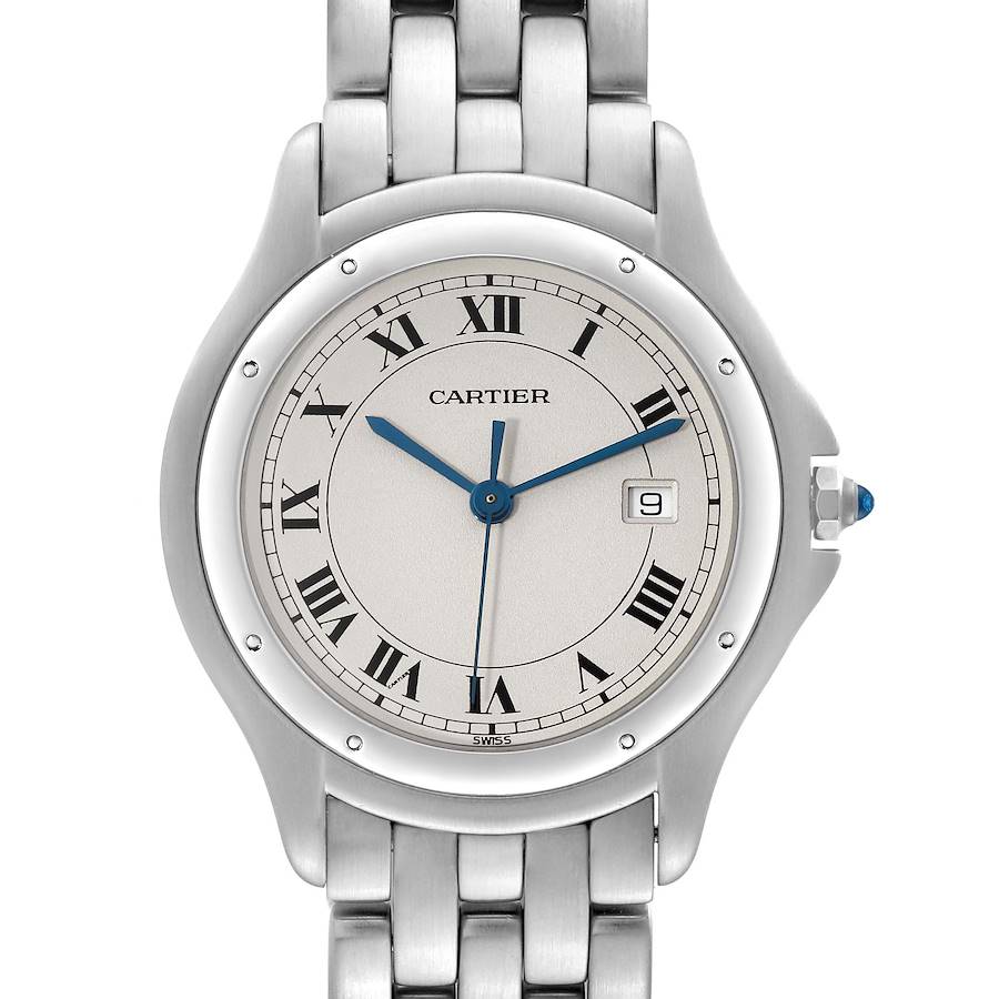 Cartier Cougar Silver Dial Steel Mens Watch 987904 SwissWatchExpo