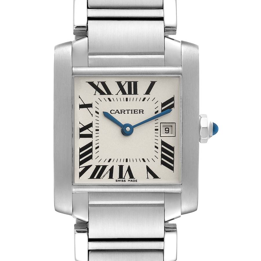 Cartier Tank Francaise Midsize Steel Ladies Watch W51011Q3 Box Papers SwissWatchExpo