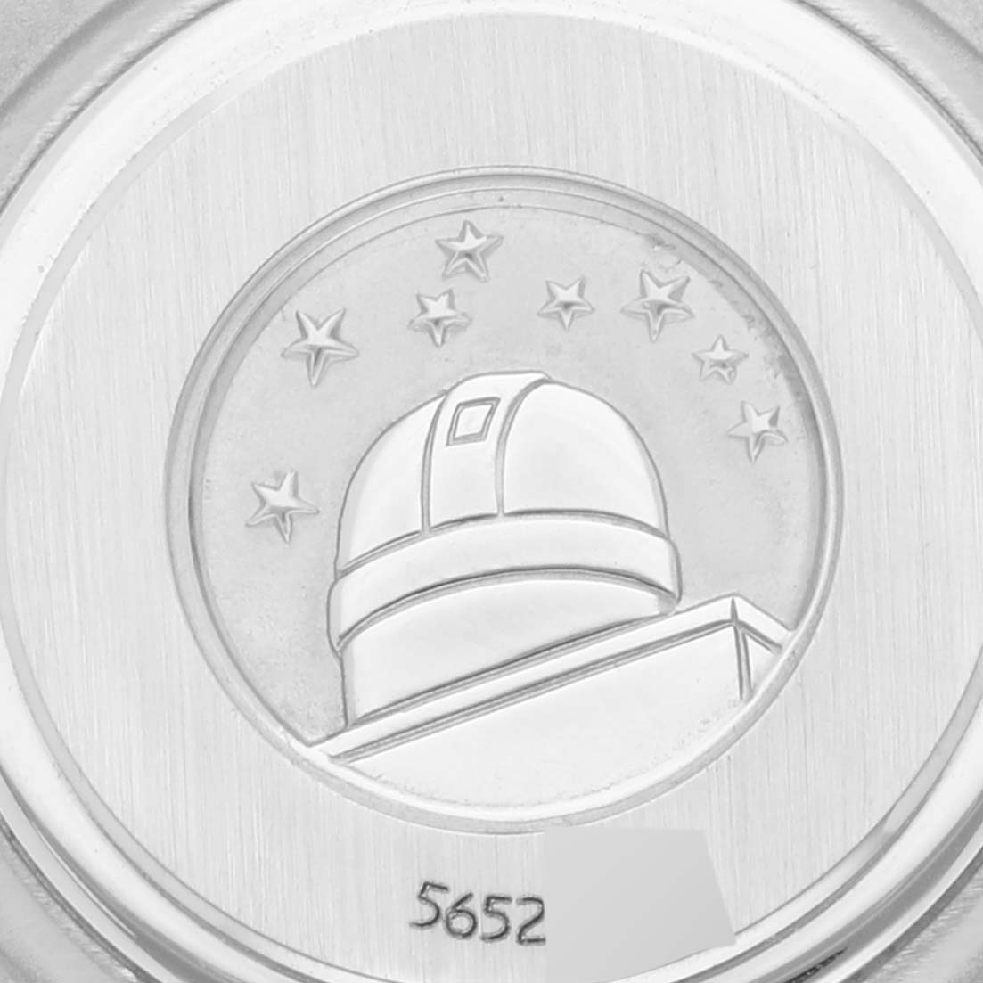 This image shows the back case of the Omega 1267.75.00 Women's Steel and Gold (two tone) Mother of Pearl Dial 1267.75.00 Women's Steel and Gold (two tone) Mother of Pearl Dial Constellation 95 Mother of Pearl Diamond Ladies Watch 1267.75.00.