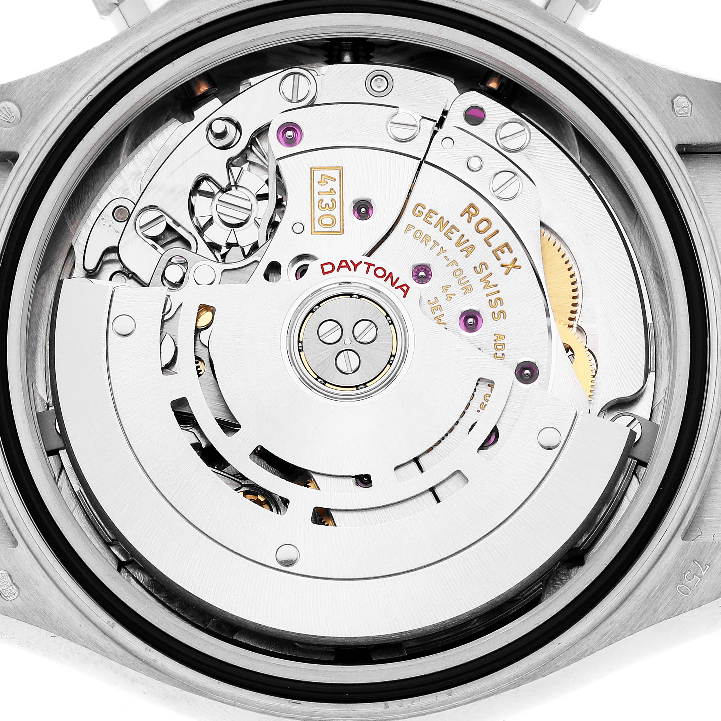 The image shows the internal movement mechanism of a Rolex Daytona 116519 Men's White Gold Grey Dial 116519 Men's White Gold Grey Dial watch, viewed from the back.