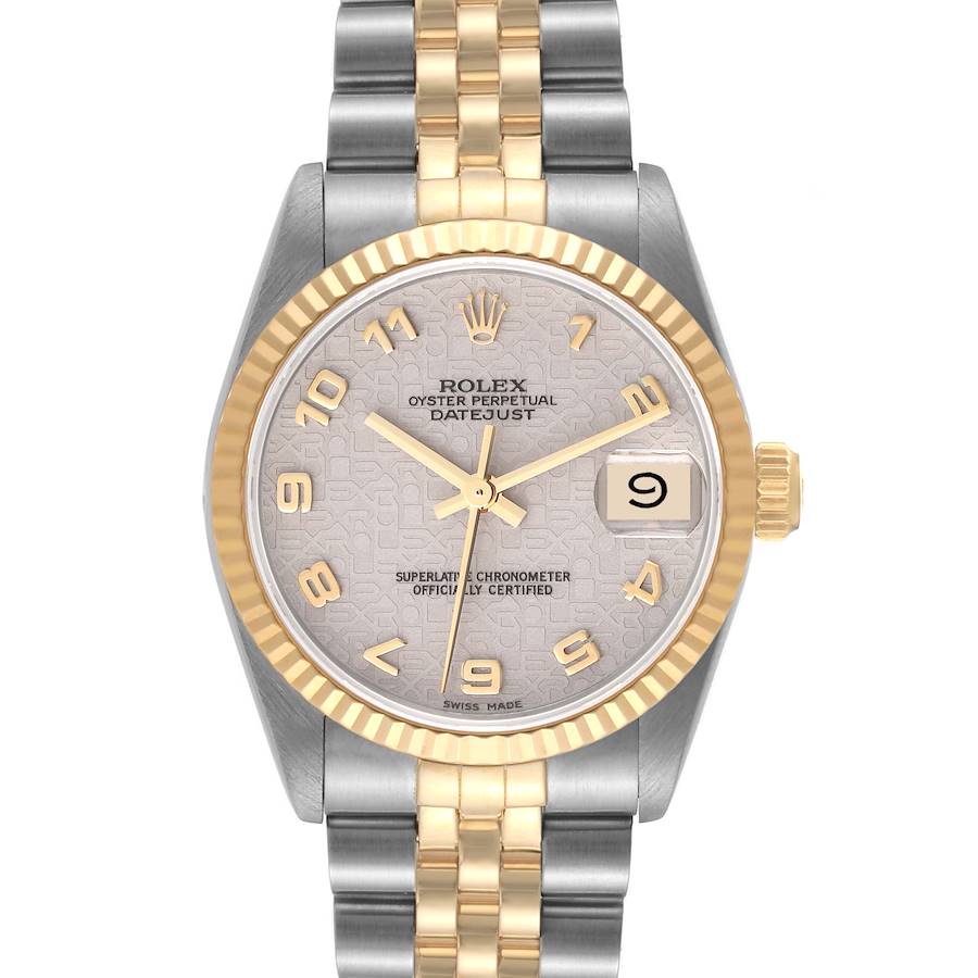 Rolex Datejust Midsize 31 Arabic Dial Steel Yellow Gold Ladies Watch 68273 SwissWatchExpo