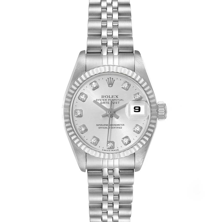 Rolex Datejust Steel White Gold Diamond Dial Ladies Watch 69174 SwissWatchExpo