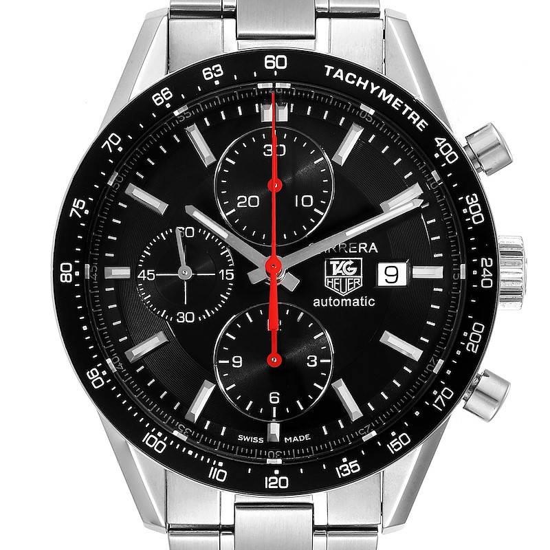 Tag Heuer Carrera Black Dial Chronograph Mens Watch CV2014 SwissWatchExpo