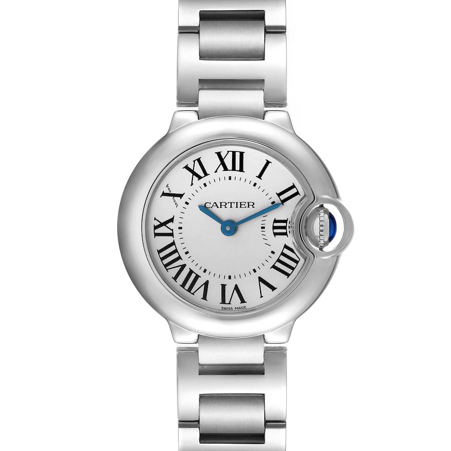 Cartier Ballon Bleu Silver Dial Quartz Steel Ladies Watch W69010Z4 Box Papers SwissWatchExpo