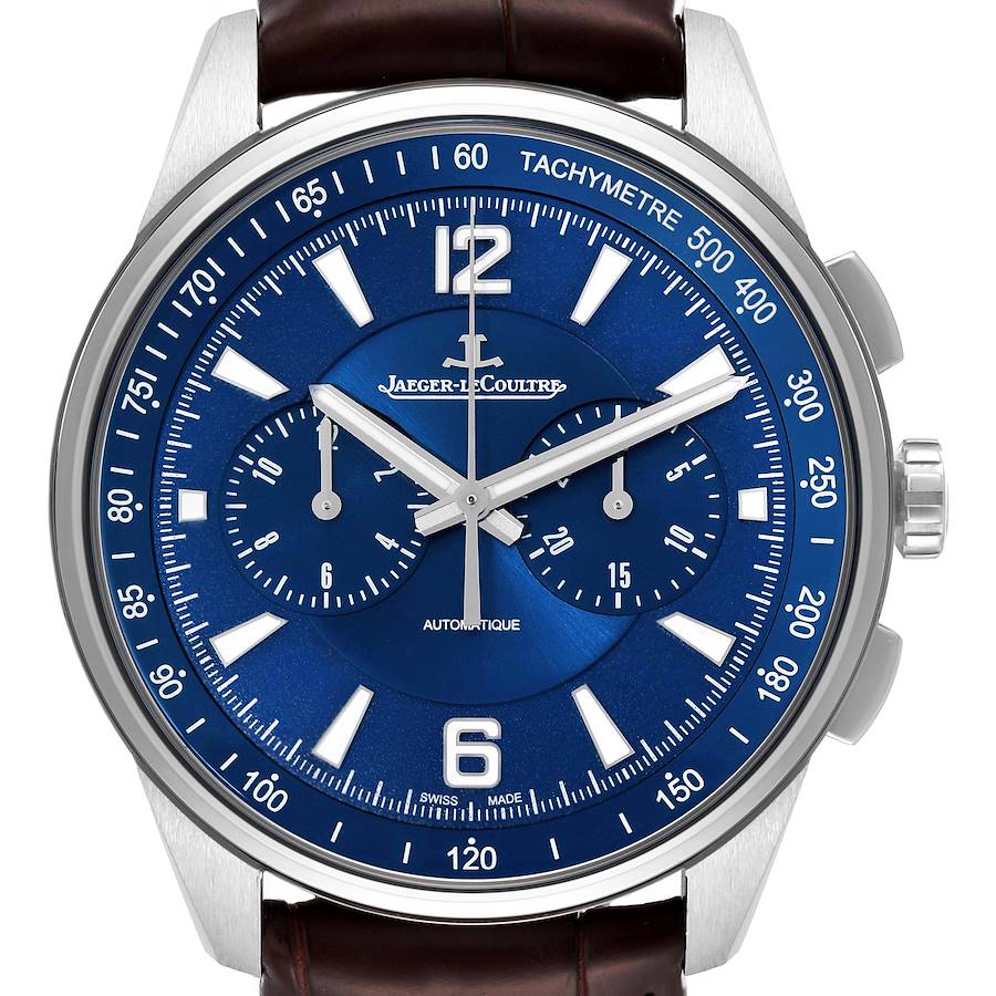 Jaeger LeCoultre Polaris Blue Dial Steel Watch 842.8.C1.s Q9028480 Box Papers SwissWatchExpo