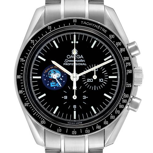 The Omega Speedmaster 3578.51.00 Men's Stainless Steel Black Dial watch is shown from the front, highlighting the dial, bezel, and pushers.