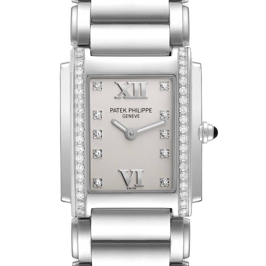 Patek Philippe Twenty-4 Steel Diamond Ladies Quartz Watch 4910 SwissWatchExpo