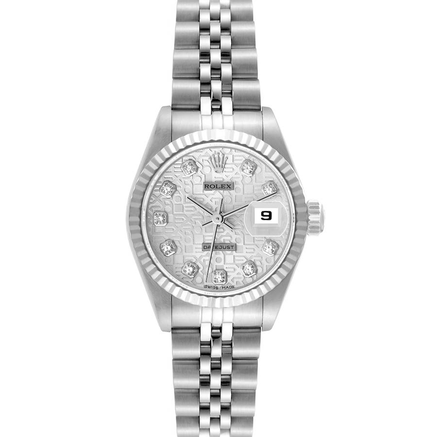 Rolex Datejust Steel White Gold Anniversary Diamond Dial Watch 69174 Box Papers SwissWatchExpo