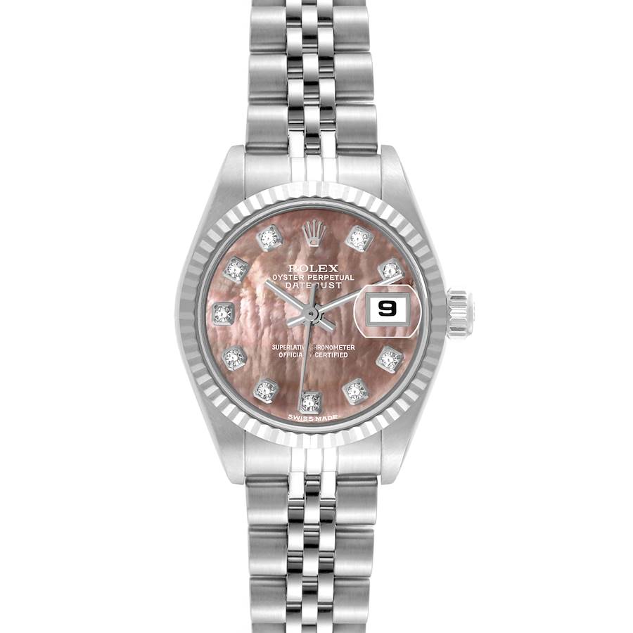 Rolex Datejust Steel White Gold Mother Of Pearl Dial Ladies Watch 79174 SwissWatchExpo