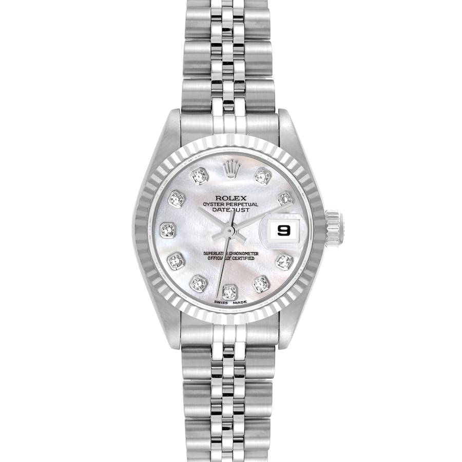 Rolex Datejust Steel White Gold Mother of Pearl Diamond Ladies Watch 79174 SwissWatchExpo