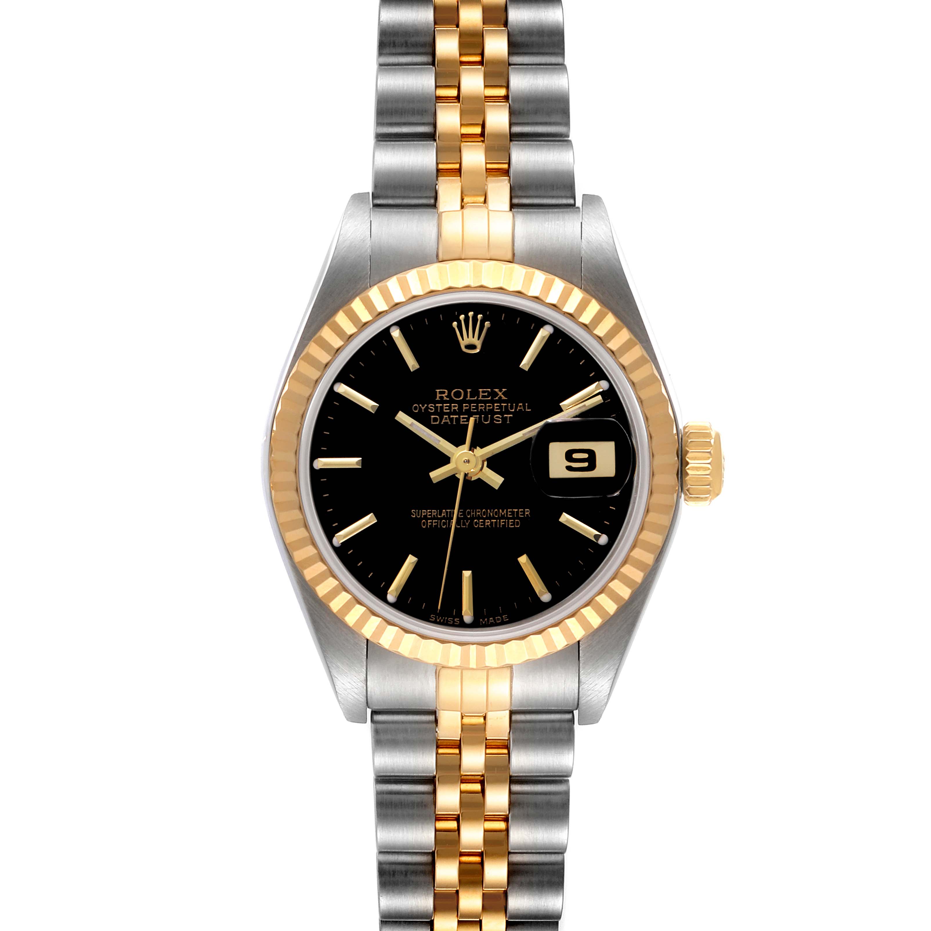 Gold datejust black discount face