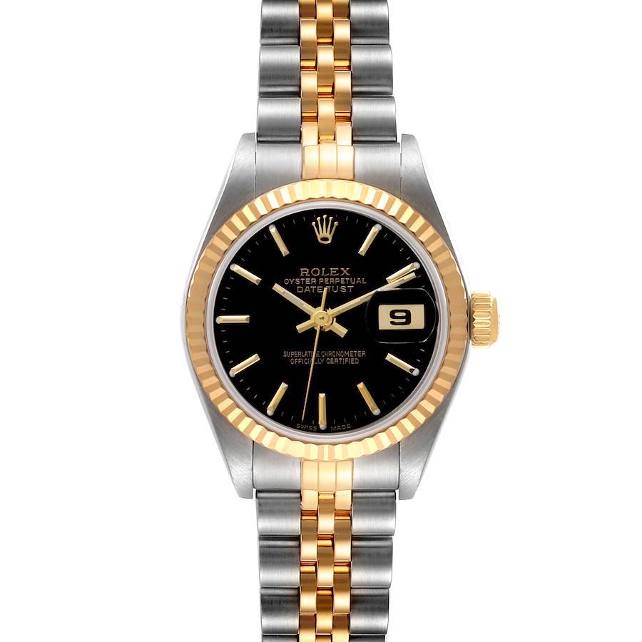 Rolex Datejust Steel Yellow Gold Black Dial Ladies Watch 79173 SwissWatchExpo