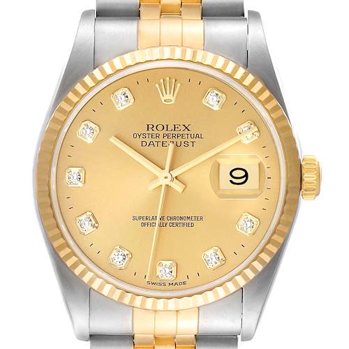 Photo of NOT FOR SALE Rolex Datejust Steel Yellow Gold Champagne Diamond Dial Watch 16233 PARTIAL PAYMENT