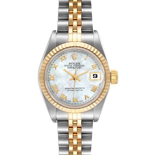 Photo of Rolex Datejust Steel Yellow Gold Mother of Pearl Roman Dial Ladies Watch 69173