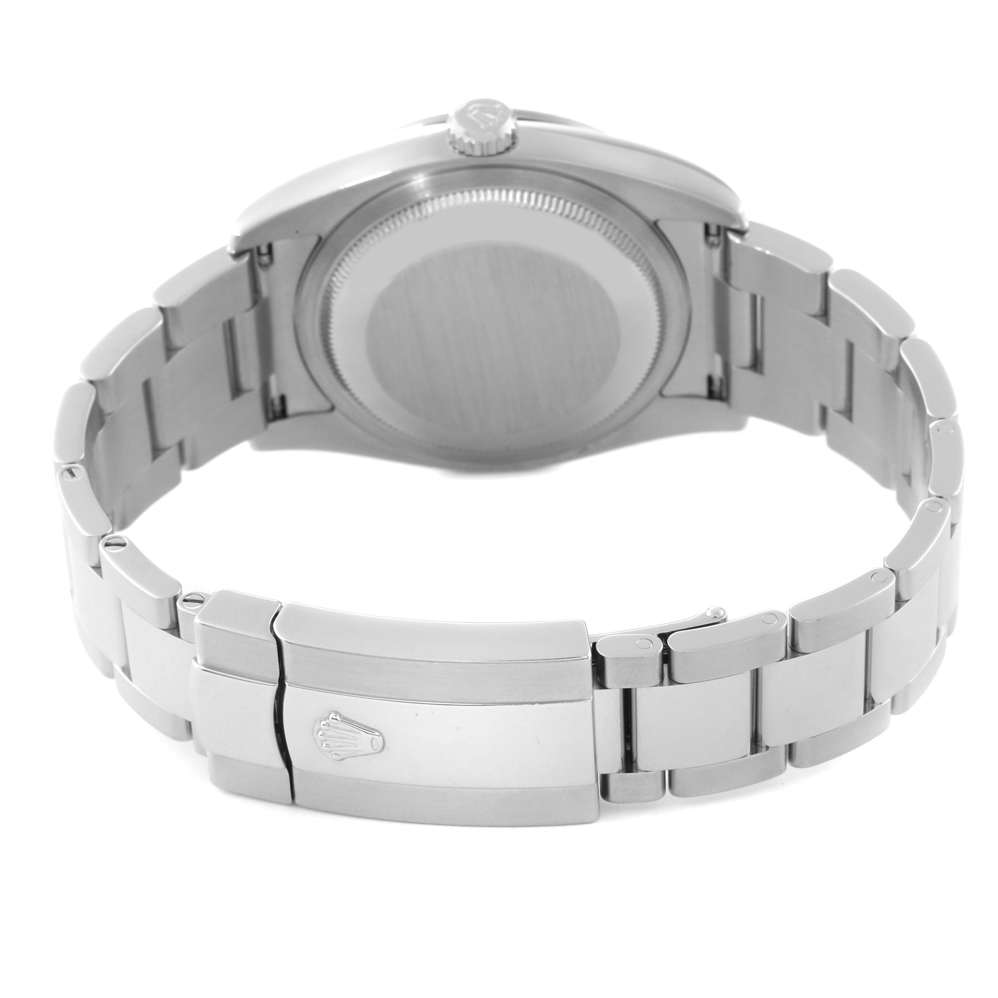 This image shows the back and bracelet clasp of a Rolex Turn-o-Graph 116264 Men's Stainless Steel Black Dial 116264 Men's Stainless Steel Black Dial watch from a rear angle.