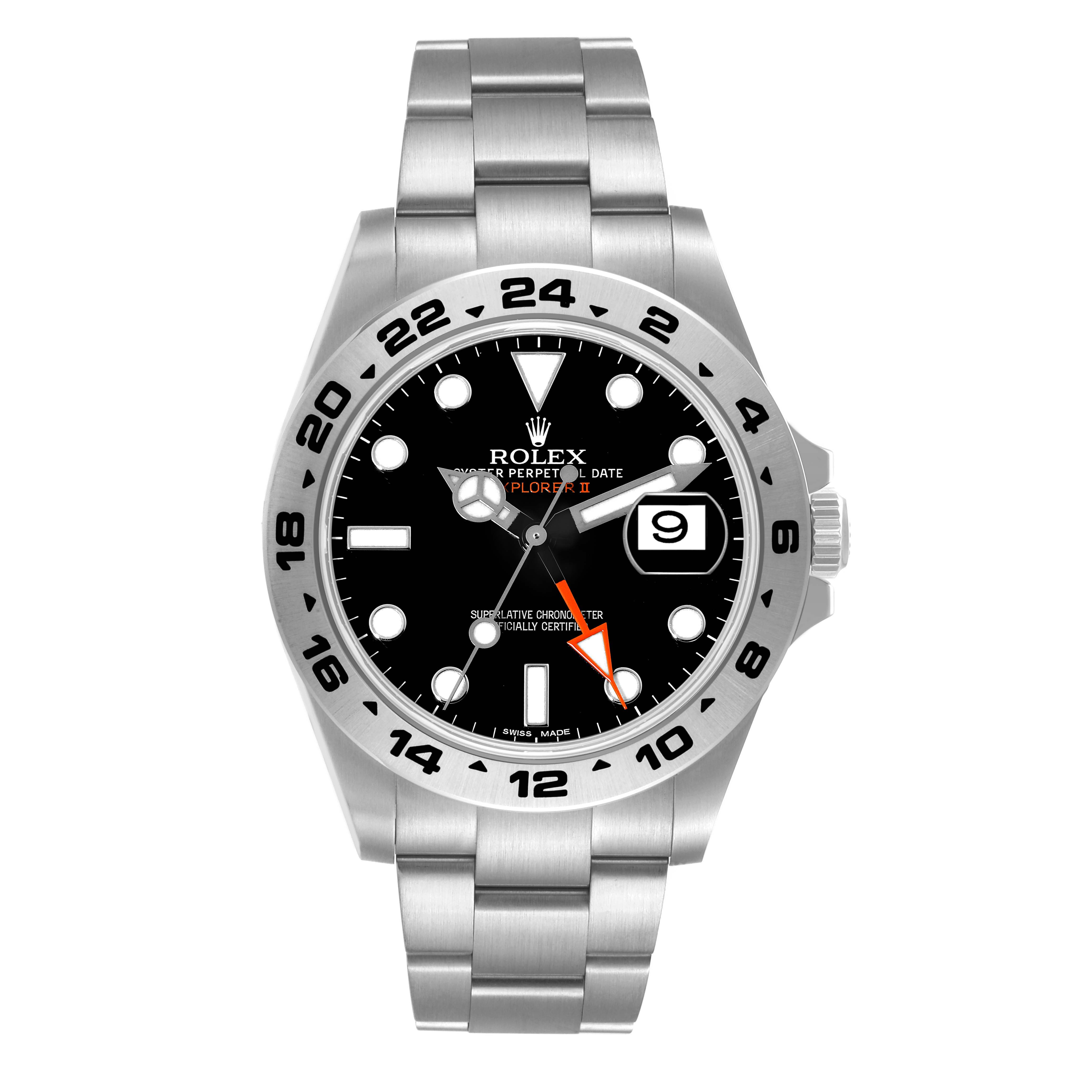 The image shows a front view of a Rolex Explorer 216570 Men's Stainless Steel Black Dial 216570 Men's Stainless Steel Black Dial watch, displaying the dial, bezel, bracelet, and crown.