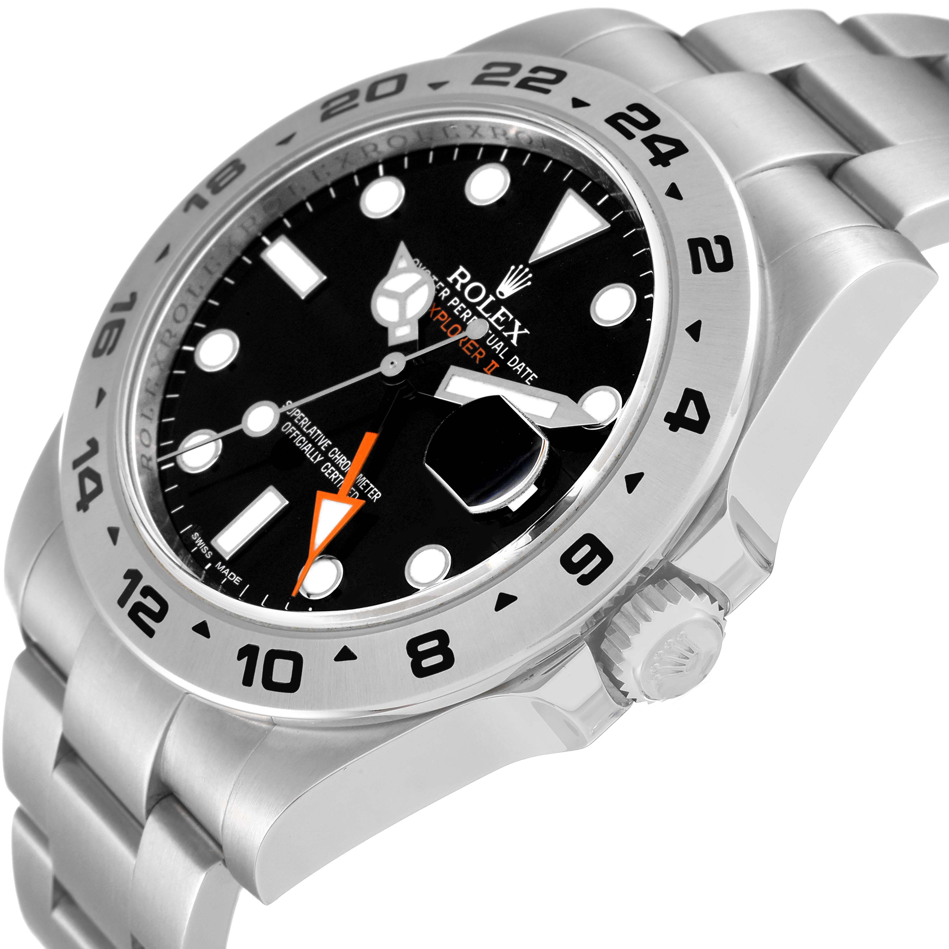 This image shows a Rolex Explorer 216570 Men
s Stainless Steel Black Dial 216570 Men
s Stainless Steel Black Dial watch from an angled view, highlighting its face, bezel, and part of the bracelet.