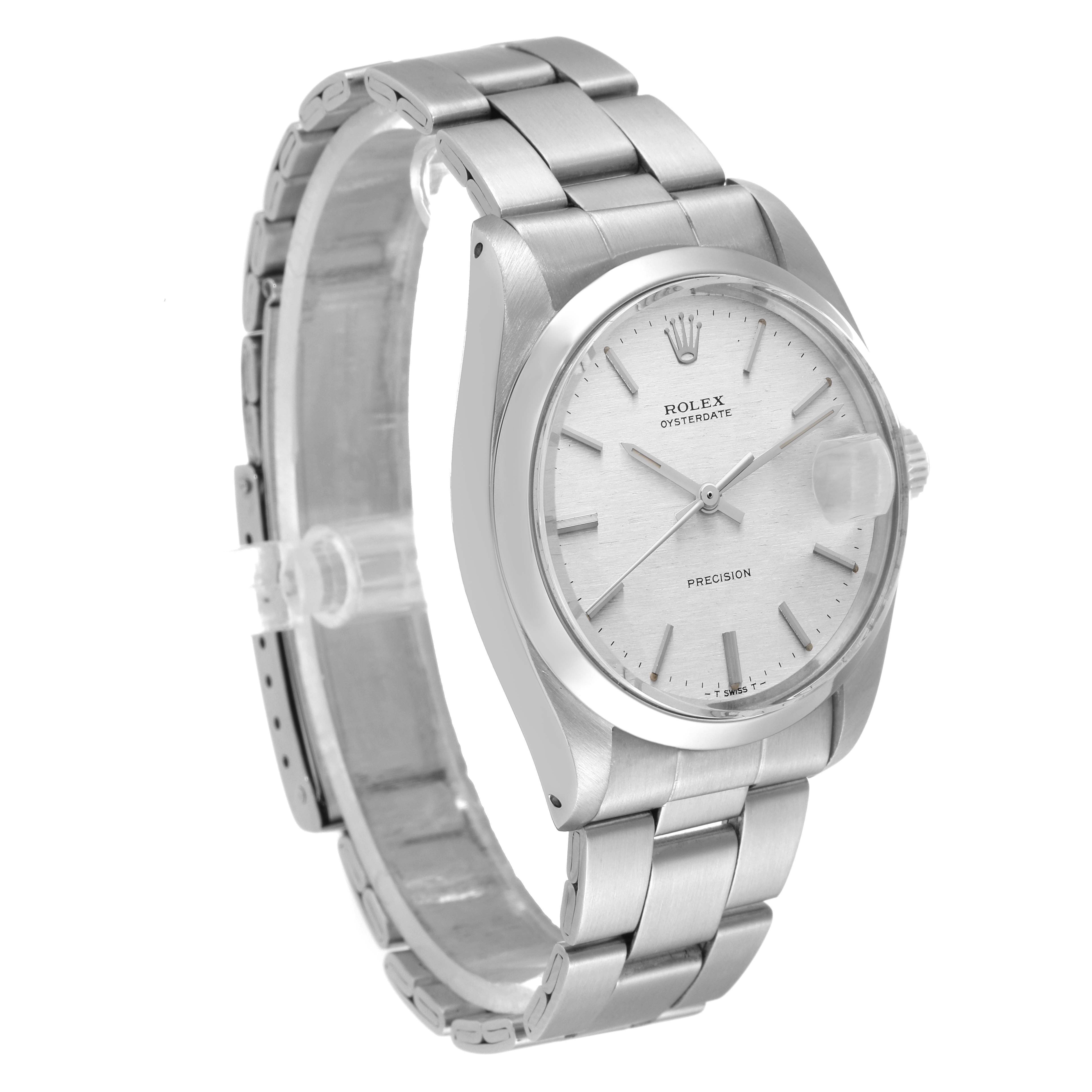 This image displays the Rolex Vintage Collection 6694 Men's Stainless Steel Silver Dial 6694 Men's Stainless Steel Silver Dial model watch at a three-quarter angle, showing the face, bezel, and bracelet.