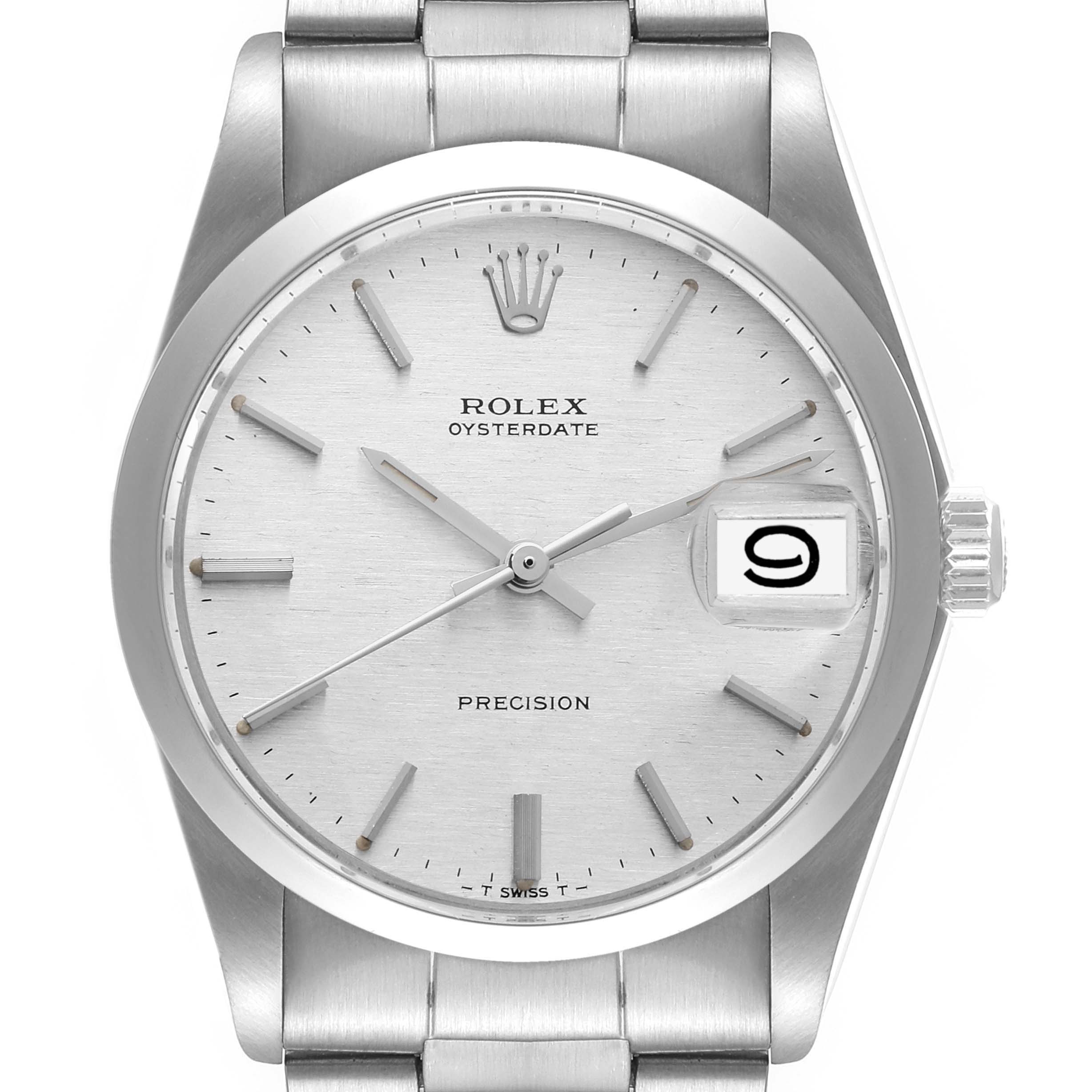 The Rolex Vintage Collection 6694 Men's Stainless Steel Silver Dial 6694 Men's Stainless Steel Silver Dial model is shown from the front, displaying the dial, hands, crown, and bracelet.