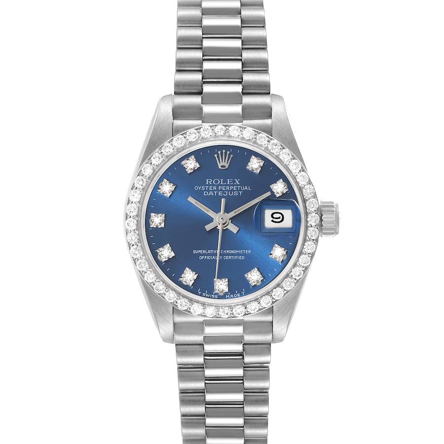 Rolex President Datejust White Gold Diamond Ladies Watch 69139 SwissWatchExpo