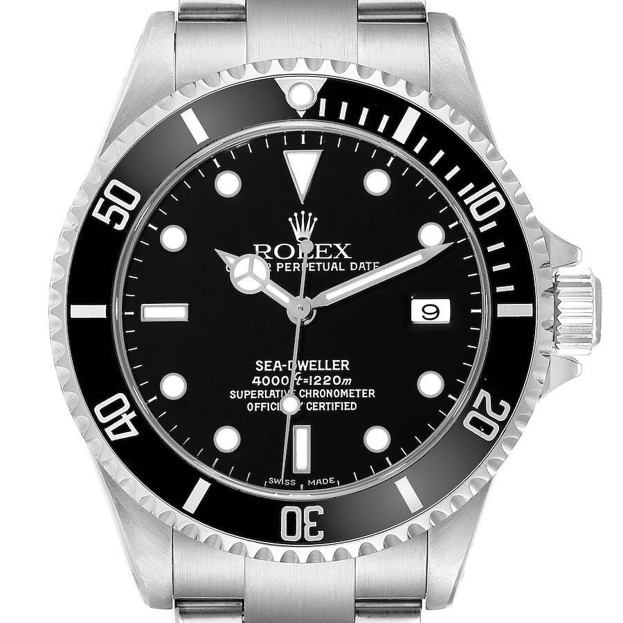 Rolex Seadweller 4000 Black Dial Steel Mens Watch 16600 Box Papers SwissWatchExpo