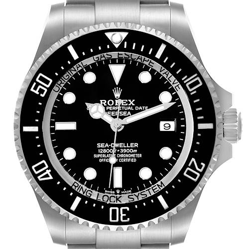 Photo of Rolex Seadweller Deepsea 44 Black Dial Steel Mens Watch 136660 Box Card