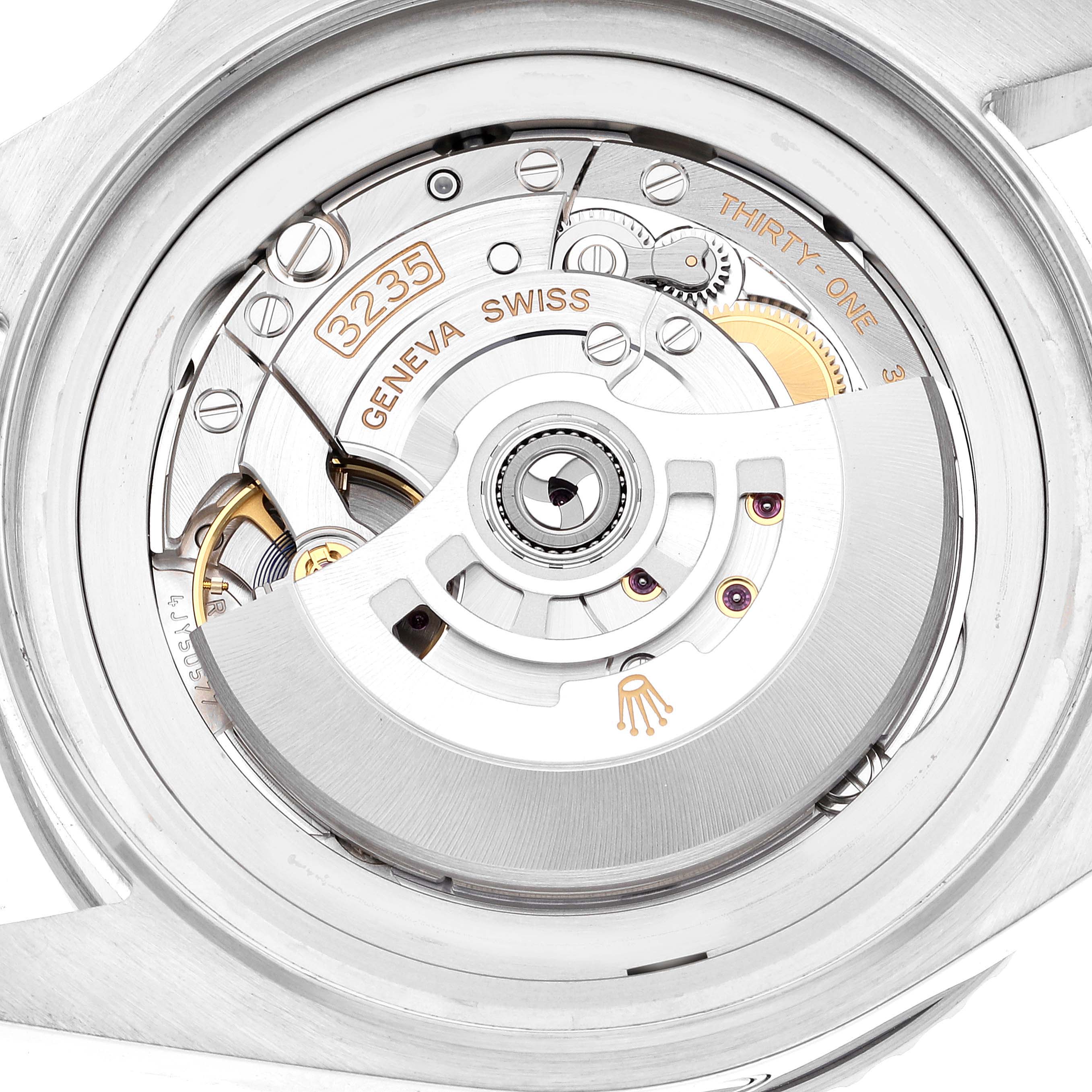 The image shows a close-up of the movement mechanism of the Rolex Sea-Dweller 126660 Men
s Stainless Steel Blue Dial 126660 Men
s Stainless Steel Blue Dial watch.