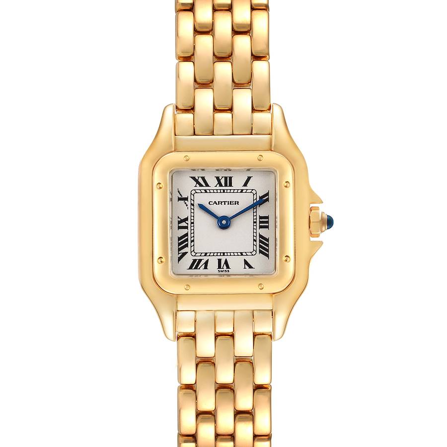 Cartier Panthere Small Yellow Gold Silver Dial Watch W25022B9 SwissWatchExpo