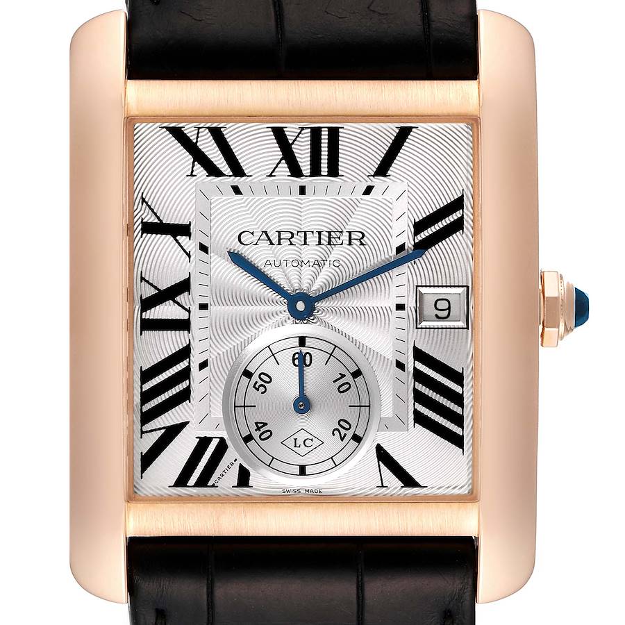 Cartier Tank MC Rose Collaborateur Gold Silver Dial Mens Watch W5330001 SwissWatchExpo