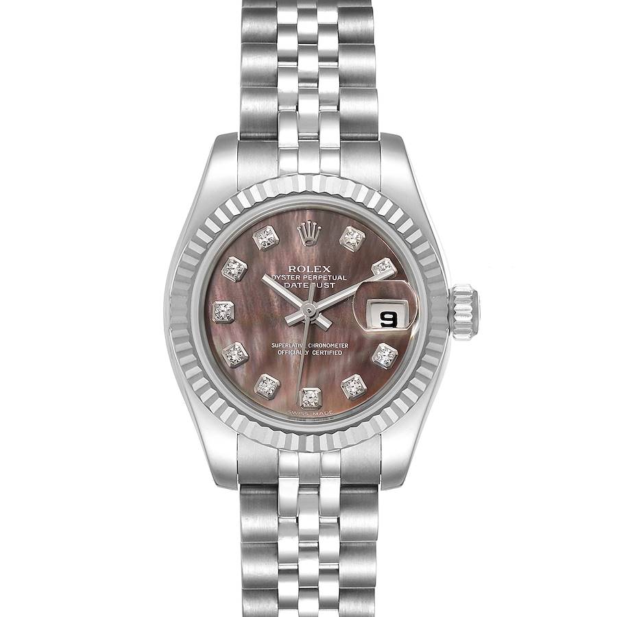 Rolex Datejust 26 Steel White Gold MOP Diamond Ladies Watch 179174 SwissWatchExpo