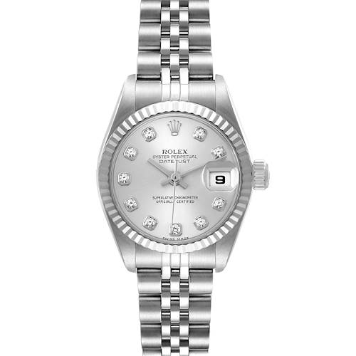 Photo of Rolex Datejust 26mm Steel Silver Diamond Dial Ladies Watch 79174 Box Papers