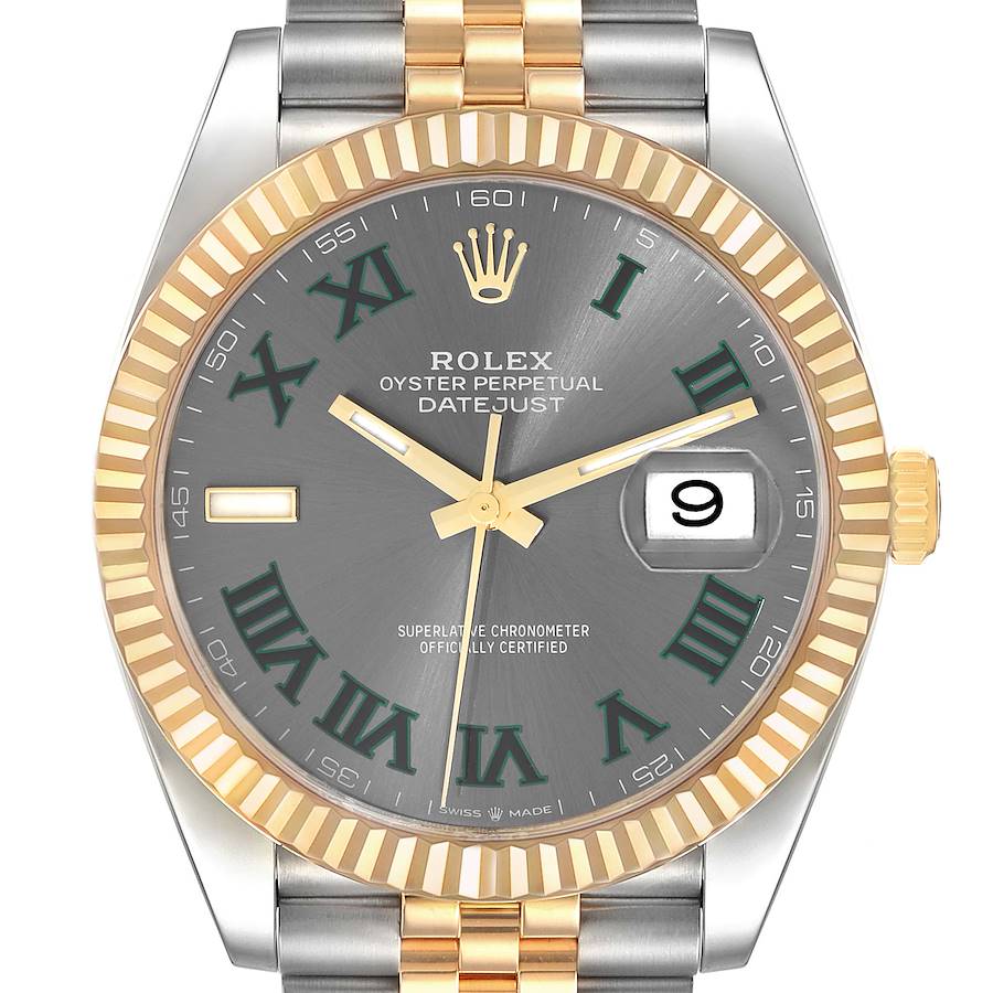 Rolex Datejust 41 Steel Yellow Gold Wimbledon Dial Watch 126333 Box Card SwissWatchExpo