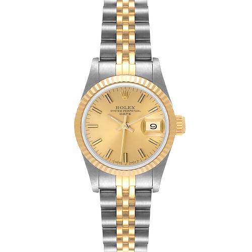 Photo of Rolex Datejust Steel Yellow Gold Fluted Bezel Ladies Watch 69173 Box Papers