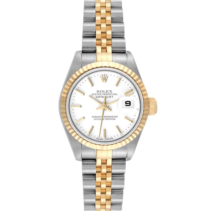 Rolex Datejust White Dial Steel Yellow Gold Ladies Watch 69173 SwissWatchExpo