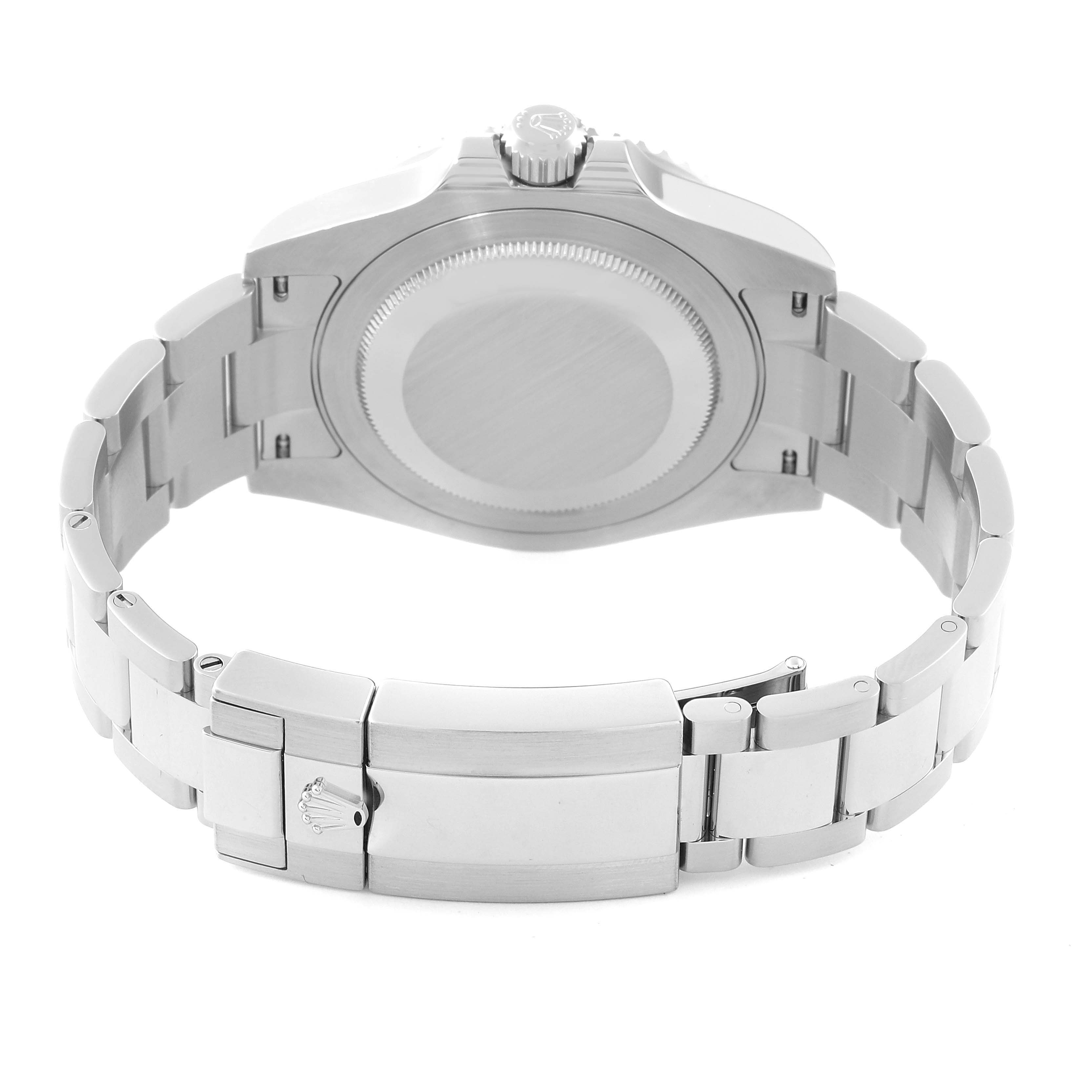 The image shows the back view of a Rolex GMT-Master 126710BLNR Men
s Stainless Steel Black Dial 126710BLNR Men
s Stainless Steel Black Dial watch, highlighting the case back, bracelet, and clasp.