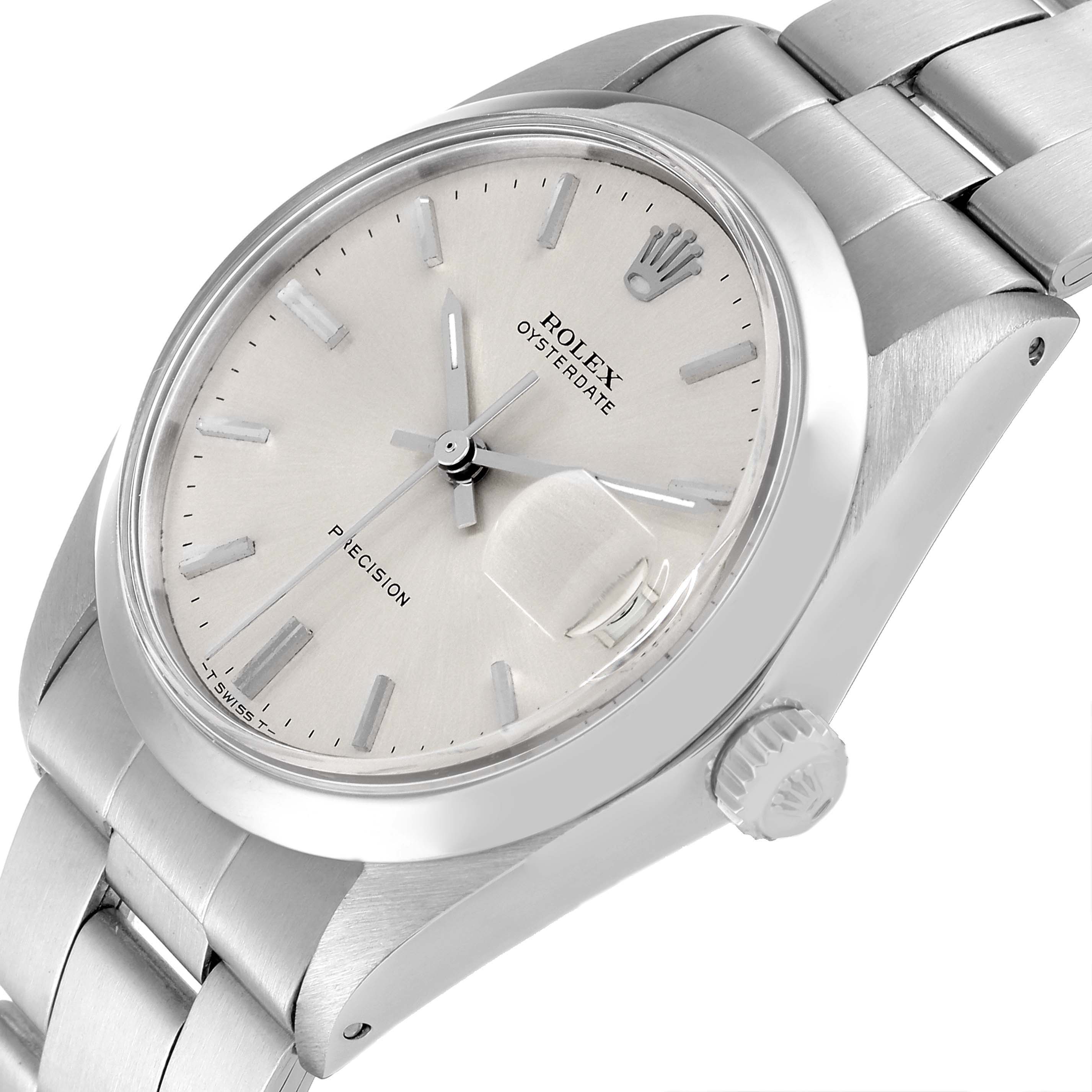 The Rolex Vintage Collection 6694 Men
s Stainless Steel Silver Dial 6694 Men
s Stainless Steel Silver Dial watch is shown from a three-quarter angle, displaying the face, crown, and part of the bracelet.