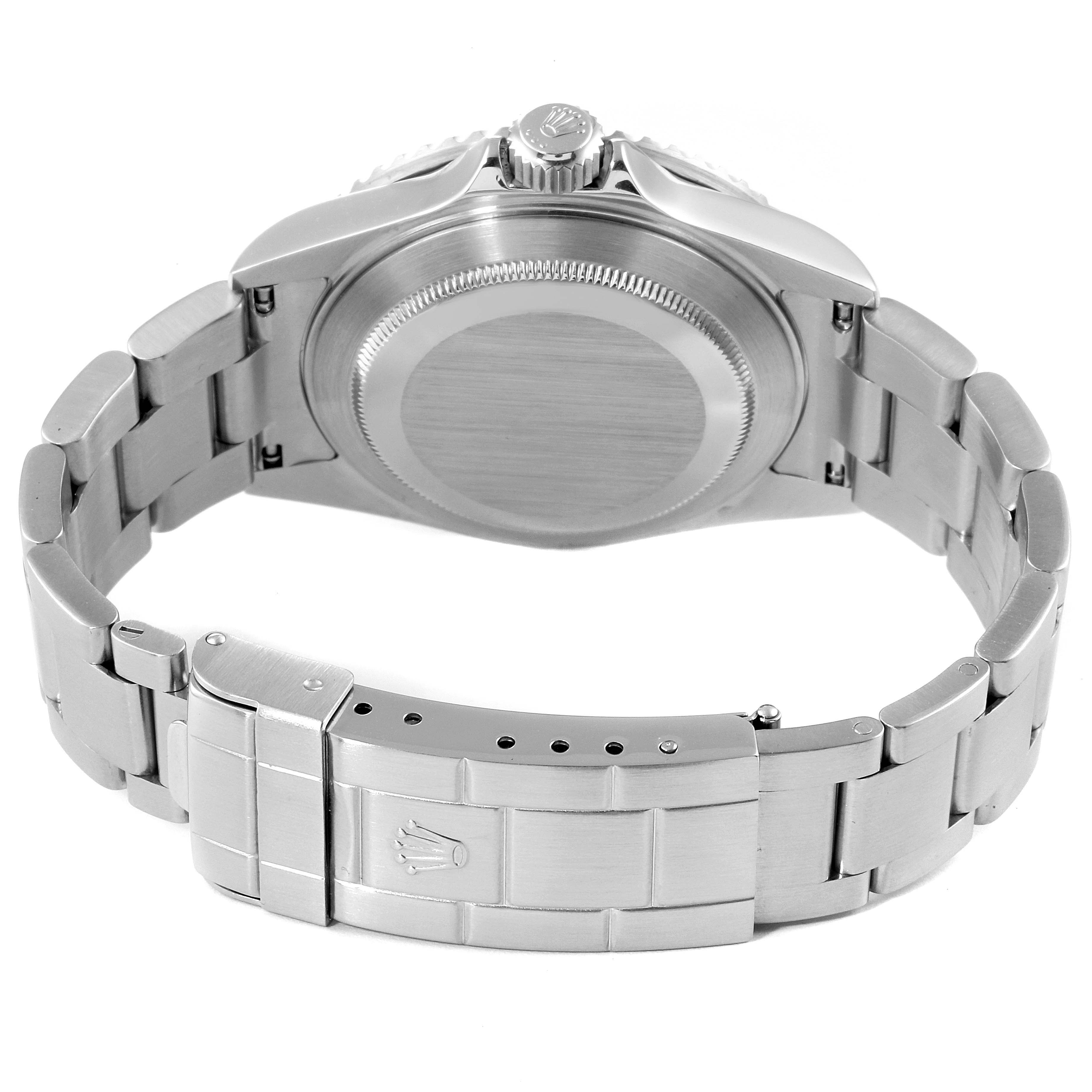 The image shows the back angle of a Rolex Submariner 16610 Men
s Stainless Steel Black Dial 16610 Men
s Stainless Steel Black Dial watch, highlighting the case back, crown, and stainless steel bracelet.