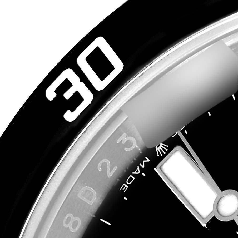 The close-up image shows the bezel with the "30" mark and part of the dial of a Rolex Submariner 124060 Men
s Stainless Steel Black Dial 124060 Men
s Stainless Steel Black Dial watch.