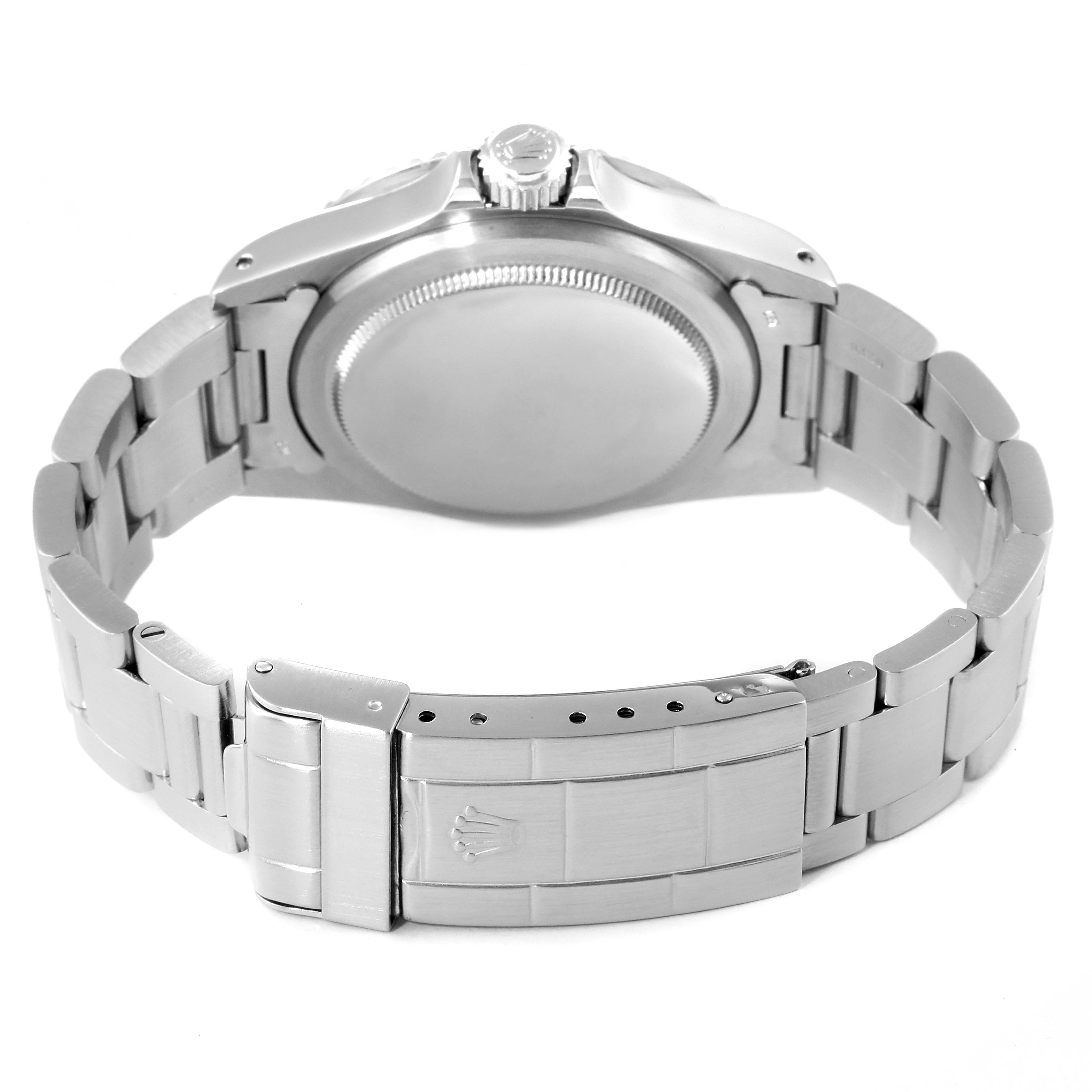 The image shows the back and clasp of a Rolex Vintage Collection 5513 Men's Stainless Steel Black Dial 5513 Men's Stainless Steel Black Dial watch, displaying its bracelet and case back.