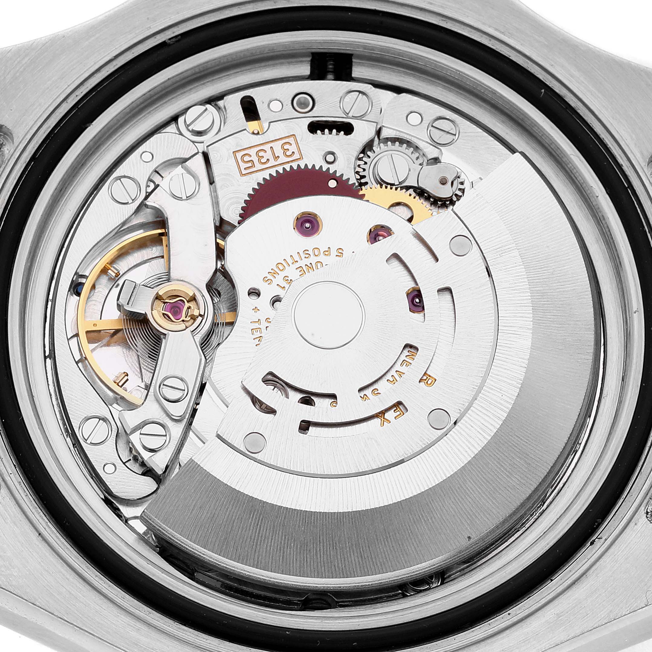 This image shows the internal movement mechanism of a Rolex Yacht-Master 16622 Men
s Stainless Steel Silver Dial 16622 Men
s Stainless Steel Silver Dial watch from a rear angle.